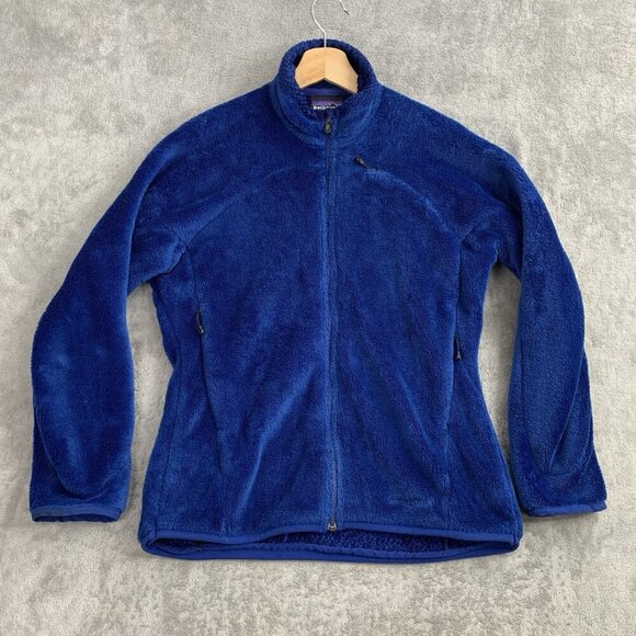 Patagonia R4 Jacket Women's Medium Blue Soft Sherpa Fleece Outerwear Hiking - Picture 1 of 12